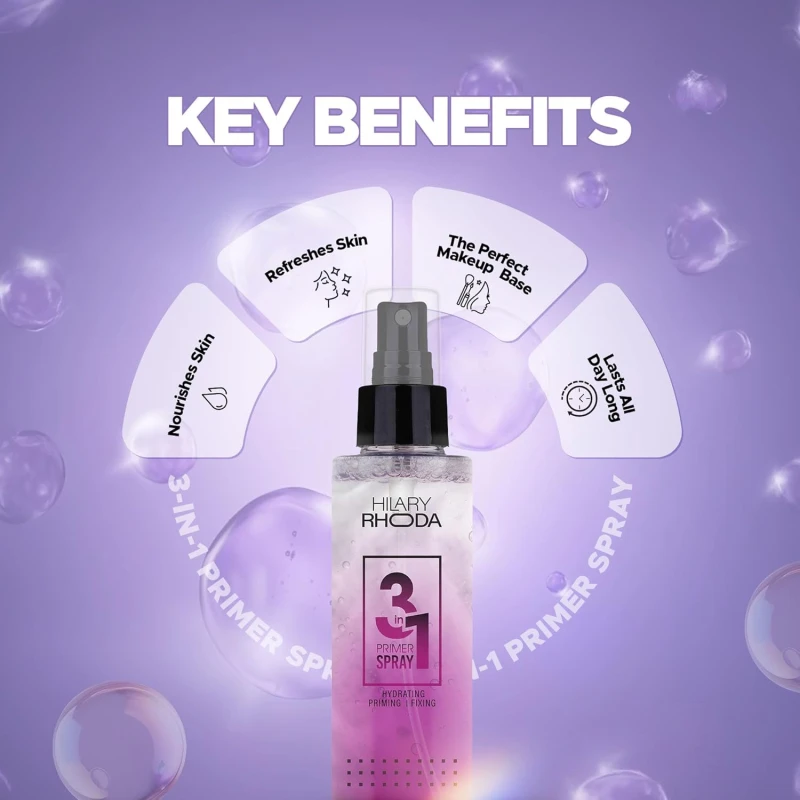 Hilary Rhoda 3-in-1 Primer Spray | Hydrating Face Mist | Makeup Primer & Setting Spray | Oil Control Formula | Pore Blurring | Dewy Long Lasting Finish | For All Skin Types - 120ml thumbnail 7